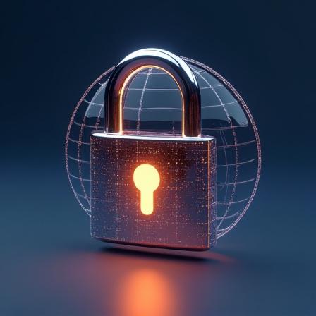 Data security and encrypted logistics illustration