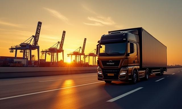 Modern logistics hub with automated systems