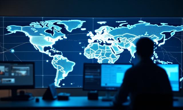 Abstract map showing global delivery connections